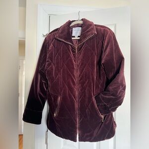 Larry Levine Women's Velvet Maroon Puffer Jacket